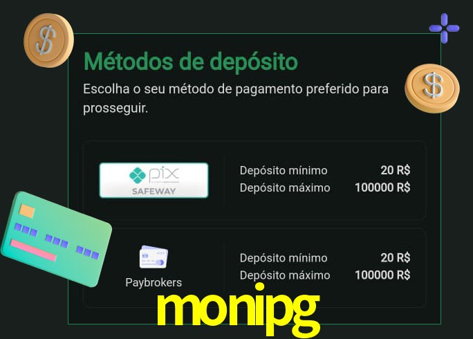 O cassino monipg oferece uma grande variedade de métodos de pagamento